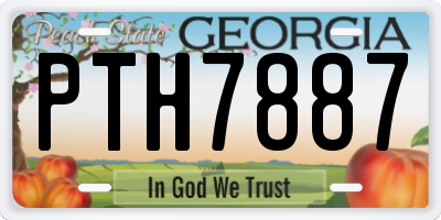 GA license plate PTH7887
