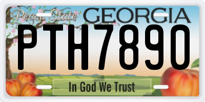 GA license plate PTH7890