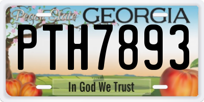 GA license plate PTH7893