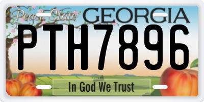 GA license plate PTH7896