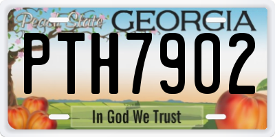 GA license plate PTH7902