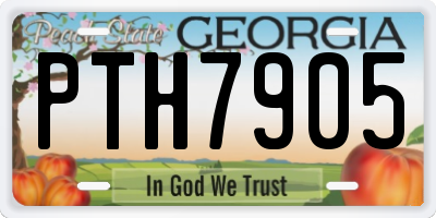 GA license plate PTH7905
