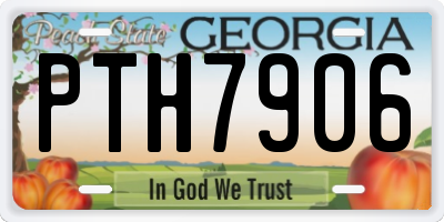 GA license plate PTH7906
