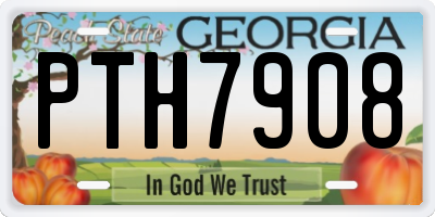 GA license plate PTH7908
