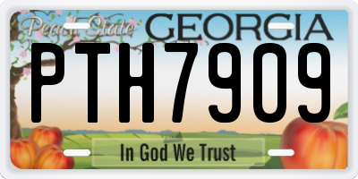 GA license plate PTH7909