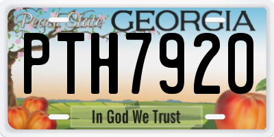 GA license plate PTH7920