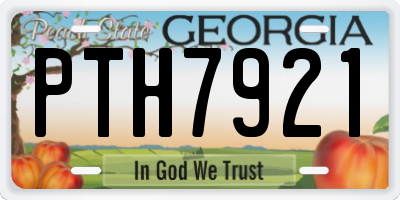 GA license plate PTH7921