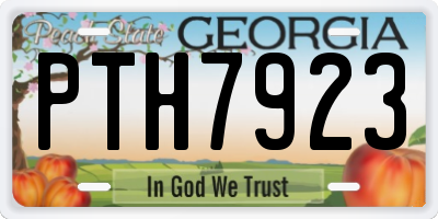 GA license plate PTH7923