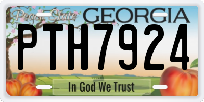 GA license plate PTH7924