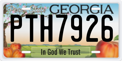 GA license plate PTH7926