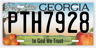 GA license plate PTH7928