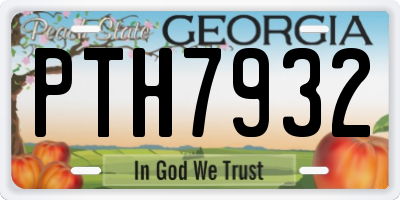 GA license plate PTH7932