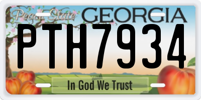 GA license plate PTH7934