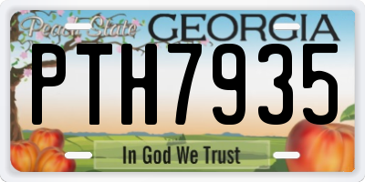 GA license plate PTH7935