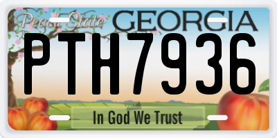 GA license plate PTH7936