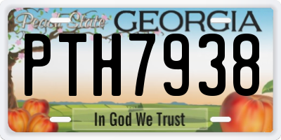 GA license plate PTH7938
