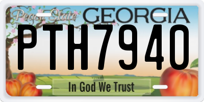 GA license plate PTH7940