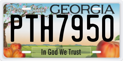 GA license plate PTH7950