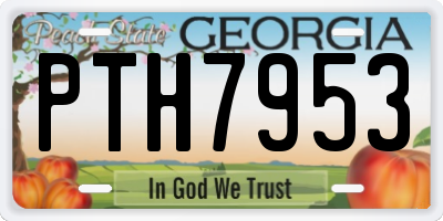 GA license plate PTH7953