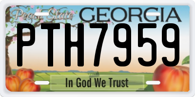 GA license plate PTH7959