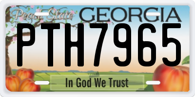 GA license plate PTH7965