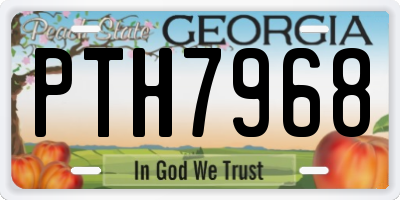 GA license plate PTH7968