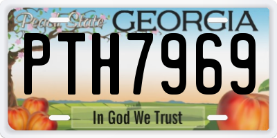 GA license plate PTH7969