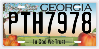 GA license plate PTH7978