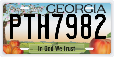 GA license plate PTH7982