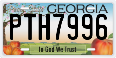 GA license plate PTH7996