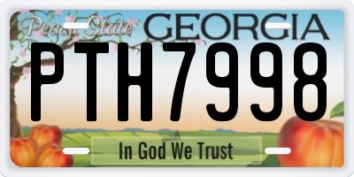 GA license plate PTH7998