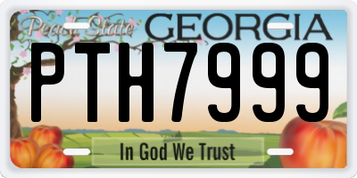 GA license plate PTH7999