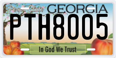 GA license plate PTH8005