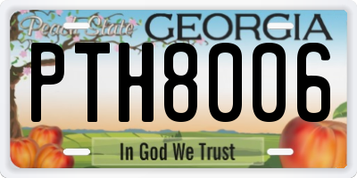 GA license plate PTH8006