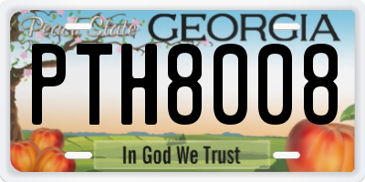GA license plate PTH8008