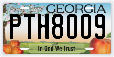 GA license plate PTH8009