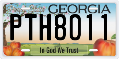GA license plate PTH8011