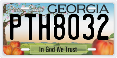 GA license plate PTH8032