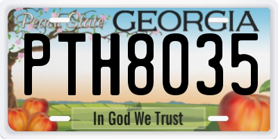 GA license plate PTH8035