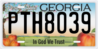 GA license plate PTH8039