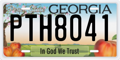 GA license plate PTH8041