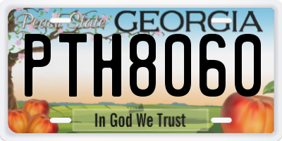 GA license plate PTH8060