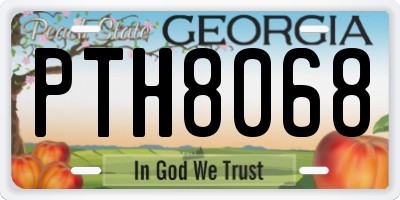 GA license plate PTH8068