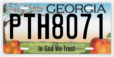GA license plate PTH8071
