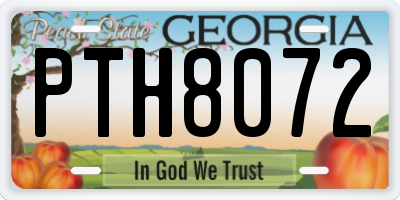 GA license plate PTH8072