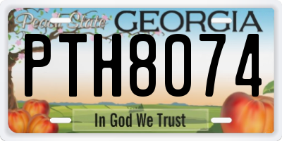 GA license plate PTH8074
