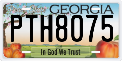 GA license plate PTH8075