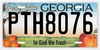 GA license plate PTH8076