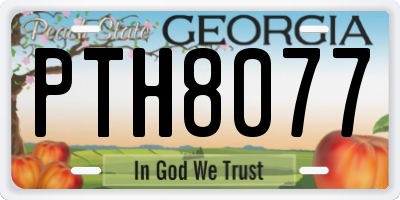 GA license plate PTH8077