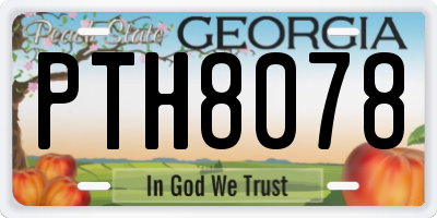 GA license plate PTH8078